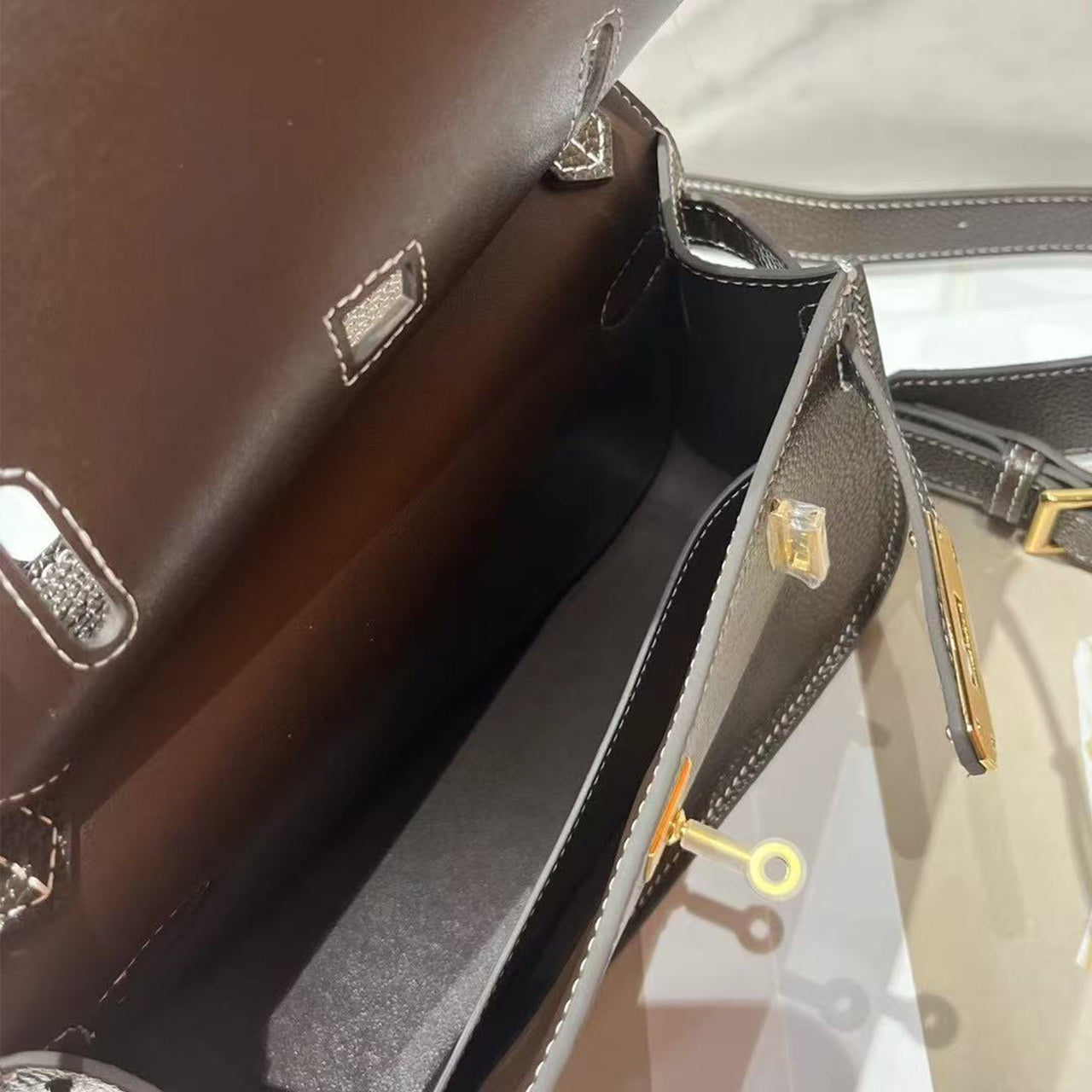 [PD0872] Barenia faubourg leather flap bag crossbody bag shoulder bag PD0872