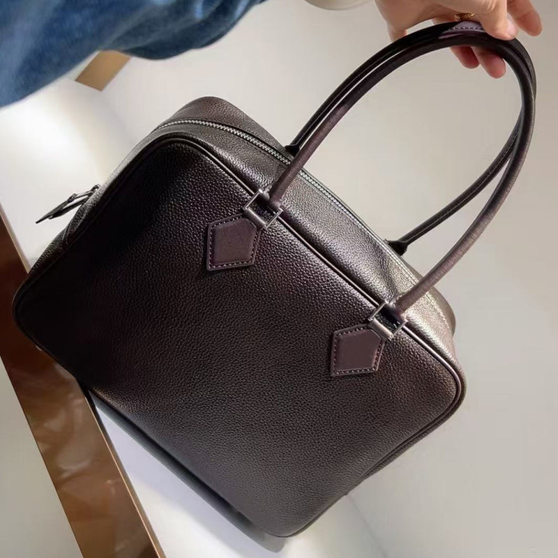 [PD0890] Barenia faubourg leather plume luxury Boston handbag crossbody PD0890