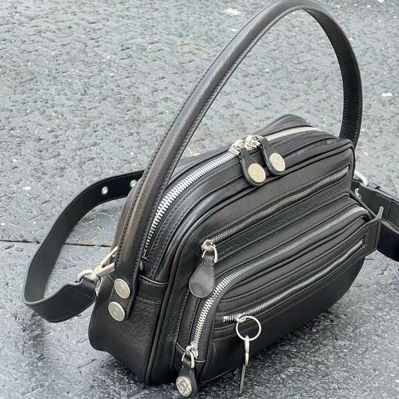 [PD0900]28cm Luxury-Grade Tree Sap Leather Camera Bag, Unisex Genuine Leather Handbag and Crossbody Bag PD0900