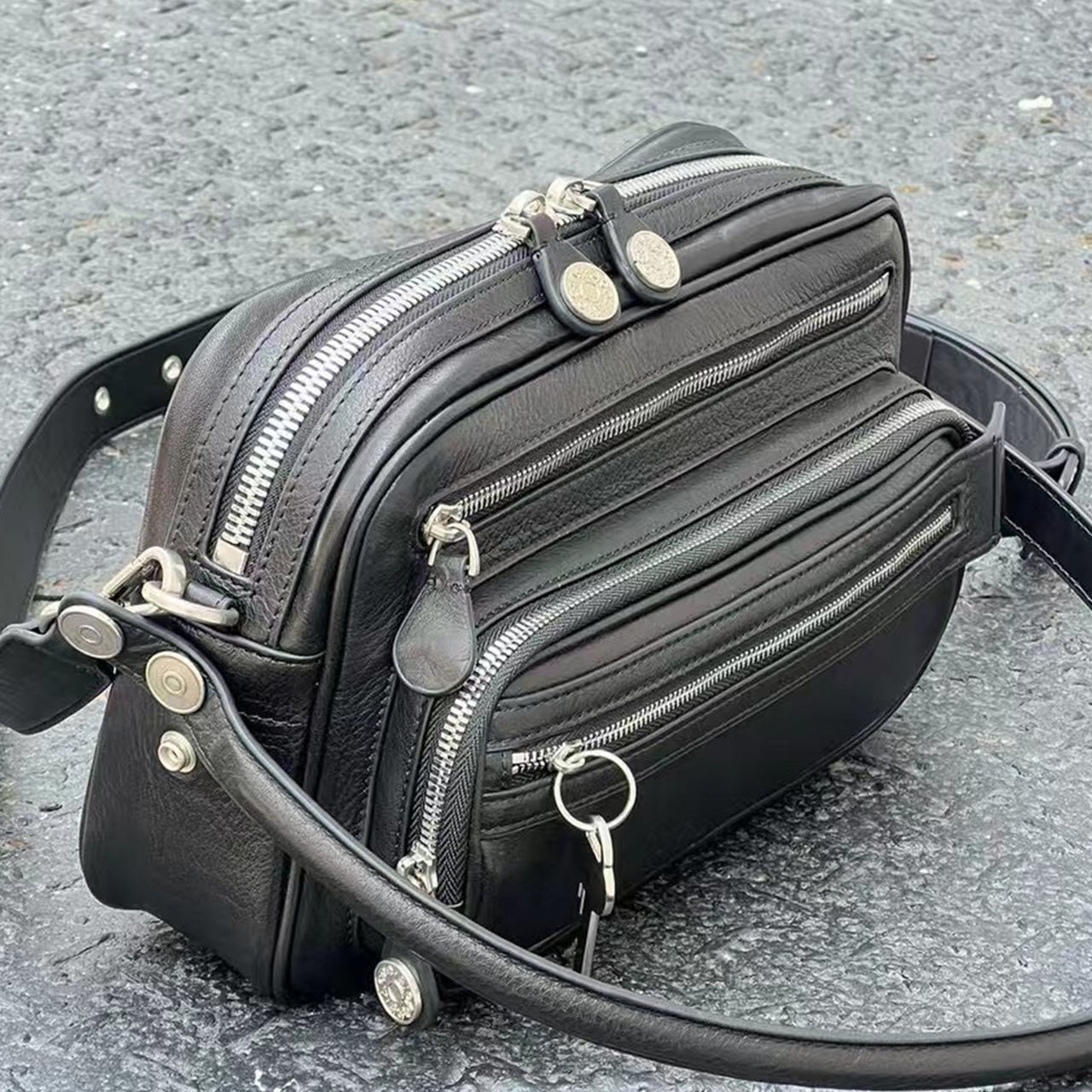 [PD0900]28cm Luxury-Grade Tree Sap Leather Camera Bag, Unisex Genuine Leather Handbag and Crossbody Bag PD0900