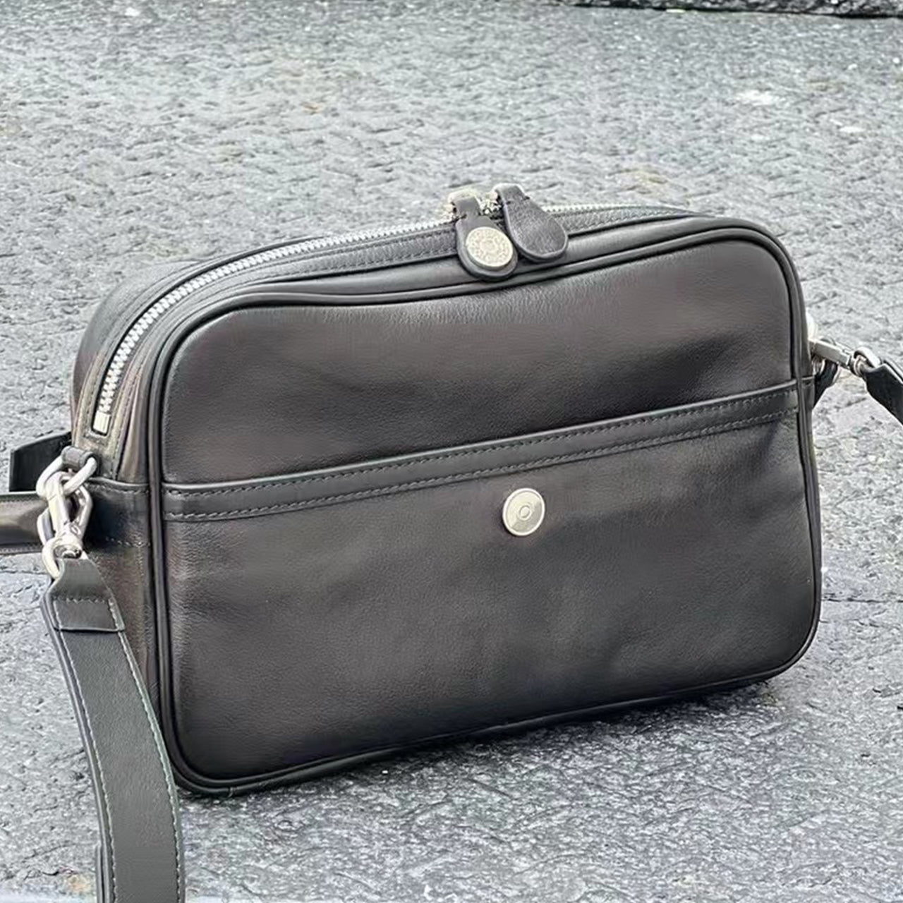 [PD0900]28cm Luxury-Grade Tree Sap Leather Camera Bag, Unisex Genuine Leather Handbag and Crossbody Bag PD0900