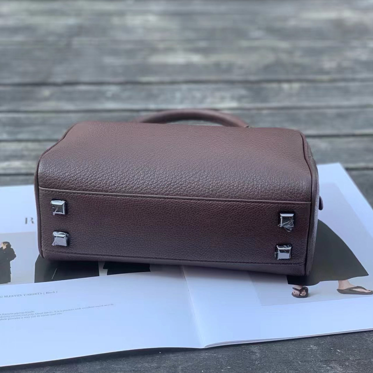 [PD0901] Top grain Deer embossed lambskin noble Boston spacious 23cm PD0901