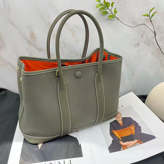 PD0907 Crystal swift leather garden bag size 30 orange lining PD0907