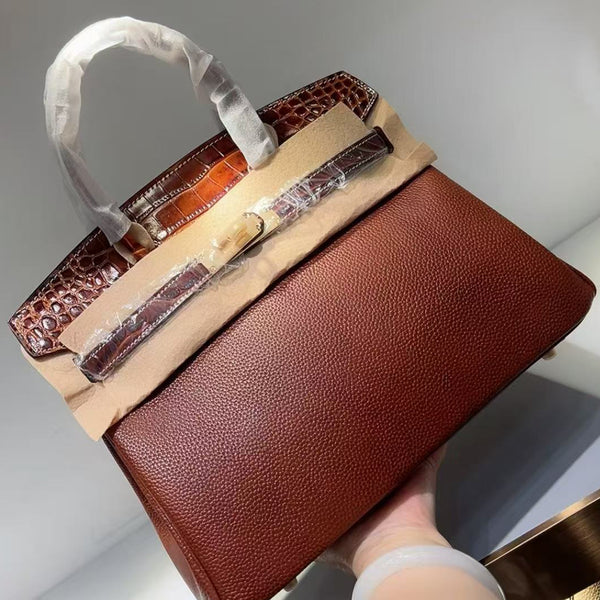 [PD0918] touch style 30cm cowhide with crocodile embossing handbag PD0918