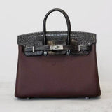 [PD0921] Premium togo leather with crocodile embossing cowhide handbag 25cm and 30cm PD0921