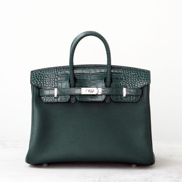 [PD0921] Premium togo leather with crocodile embossing cowhide handbag 25cm and 30cm PD0921