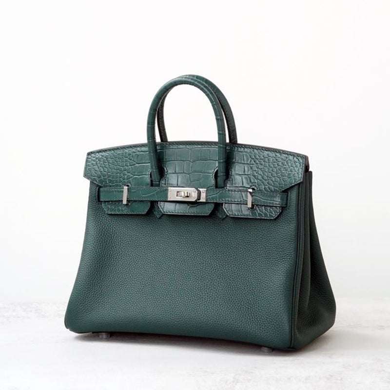 [PD0921] Premium togo leather with crocodile embossing cowhide handbag 25cm and 30cm PD0921