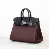 [PD0921] Premium togo leather with crocodile embossing cowhide handbag 25cm and 30cm PD0921