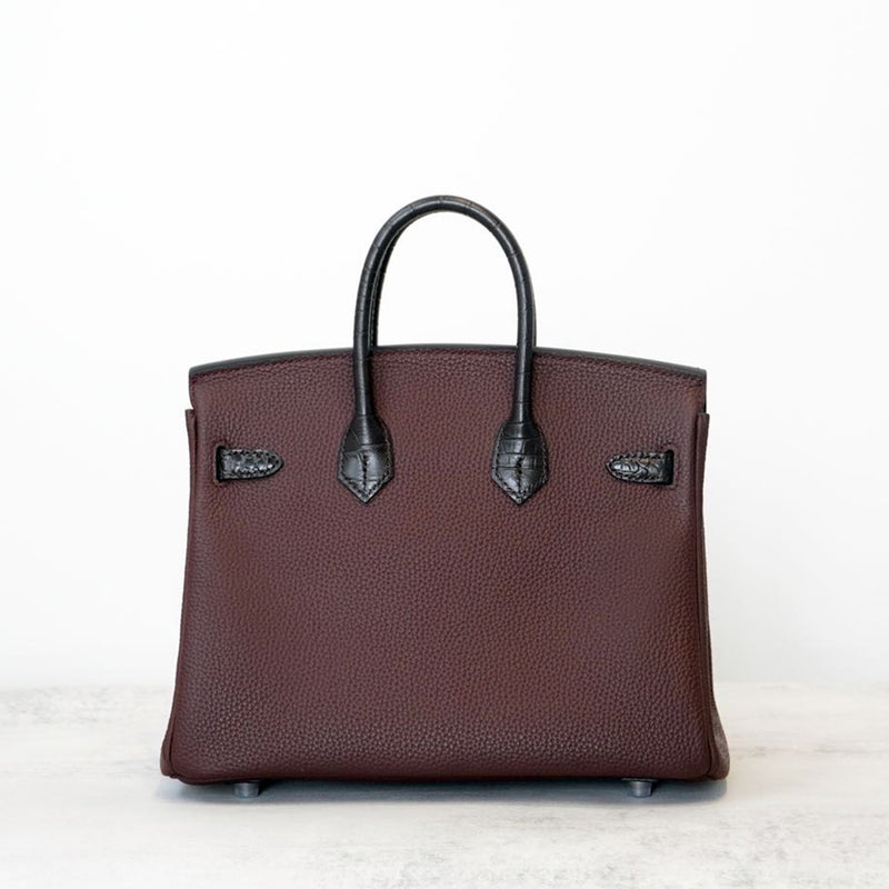 [PD0921] Premium togo leather with crocodile embossing cowhide handbag 25cm and 30cm PD0921