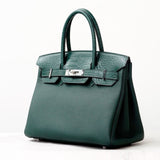 [PD0921] Premium togo leather with crocodile embossing cowhide handbag 25cm and 30cm PD0921