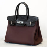 [PD0921] Premium togo leather with crocodile embossing cowhide handbag 25cm and 30cm PD0921