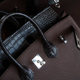 [PD0921] Premium togo leather with crocodile embossing cowhide handbag 25cm and 30cm PD0921