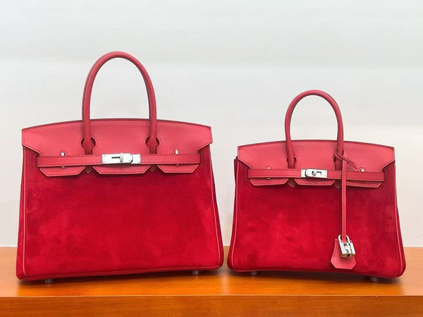 Premium suede with swift leather handbag with sling old money style 25cm and 30cm PD0929