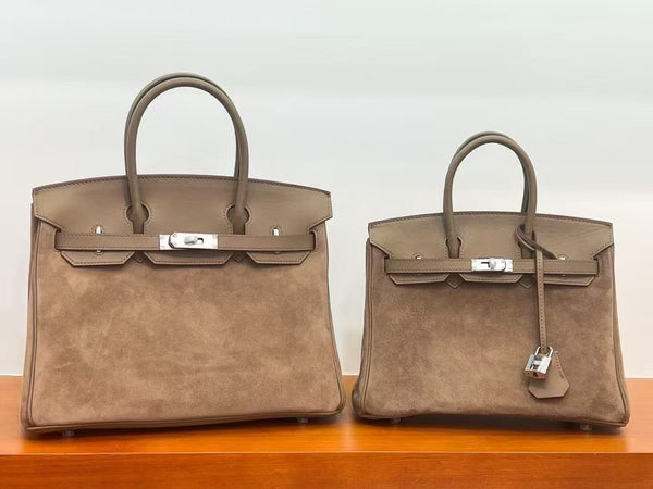 Premium suede with swift leather handbag with sling old money style 25cm and 30cm PD0929
