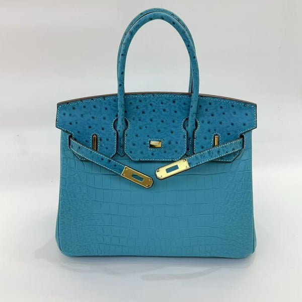 Rare leather embossed cowhide leather 25cm 30cm handbag PD0933
