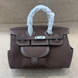 [PD0941] Pocket Bag Swift leather with premium canvas size 25cm with long strap PD0941