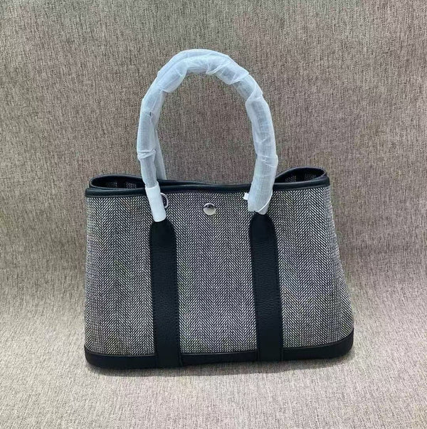 Togo leather with woolen fabric  handbag for women 30cm and 36cm with strap  PD0950