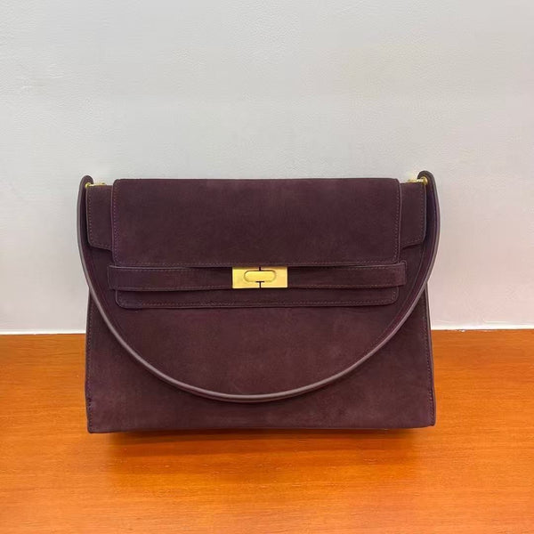 Old money style High quality Suade underarm bag 32cm crossbody PD0953