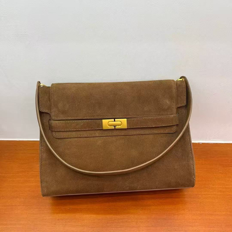 Old money style High quality Suade underarm bag 32cm crossbody PD0953