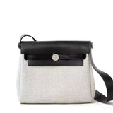 [PD0956] Delicate tanned leather mini 20cm with premium canvas bag for women with sling PD0956