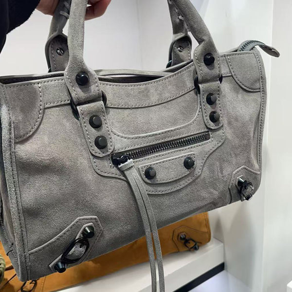 [PD0960] High quality suede leather trendy hand bag size 38cm for women and men PD0960