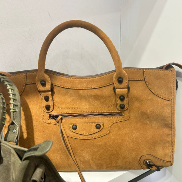 [PD0960] High quality suede leather trendy hand bag size 38cm for women and men PD0960