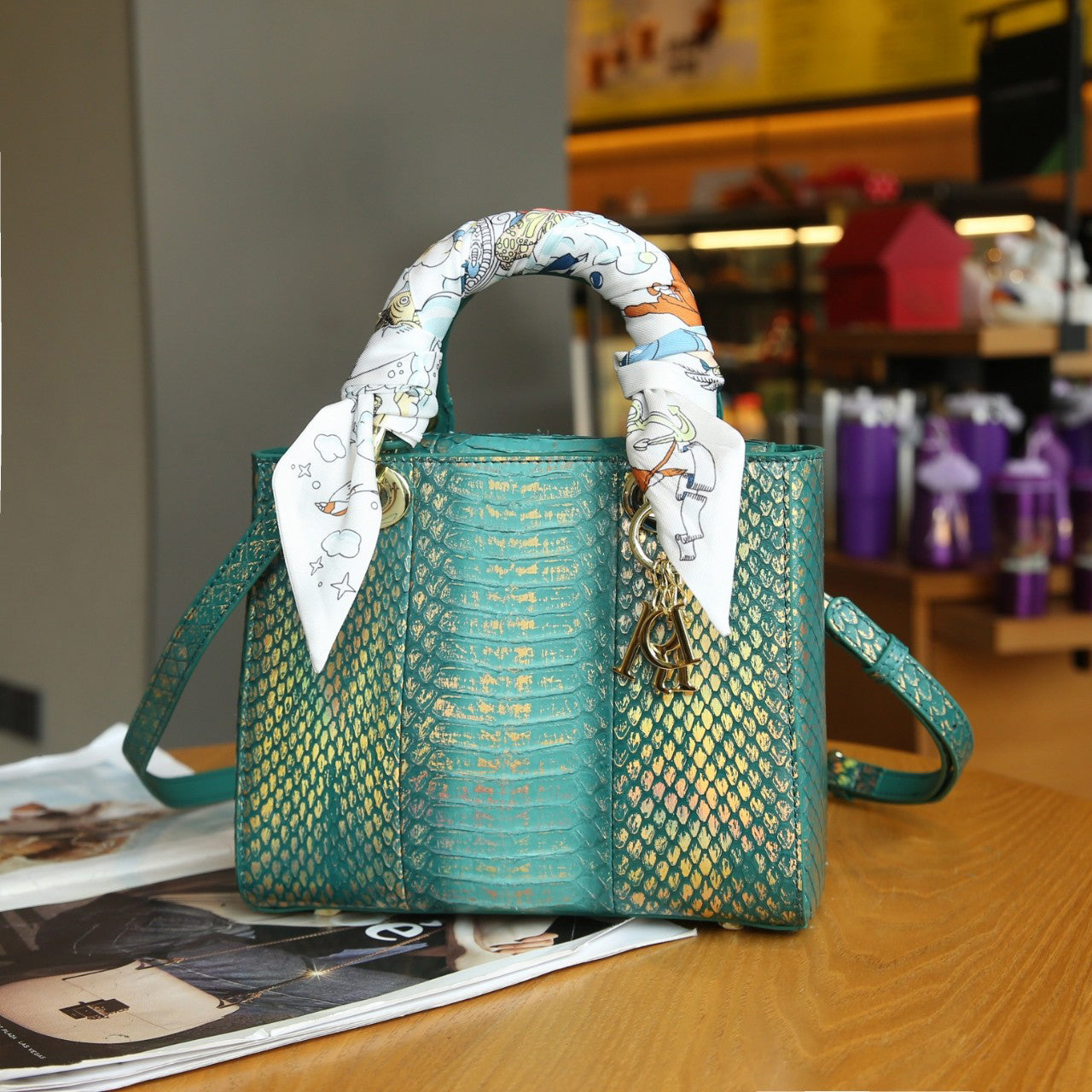 [PD0984]full genuine snakeskin lady d style with sling party bag for women 20cm roomy PD0984
