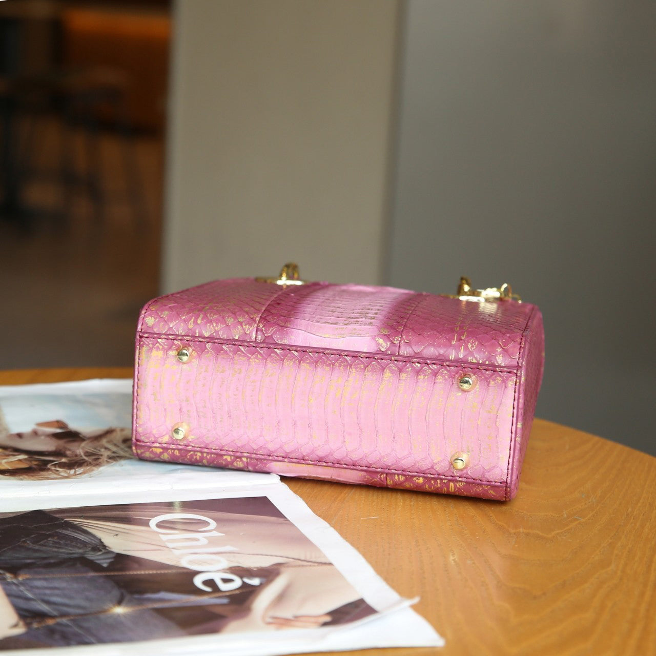 [PD0984]full genuine snakeskin lady d style with sling party bag for women 20cm roomy PD0984