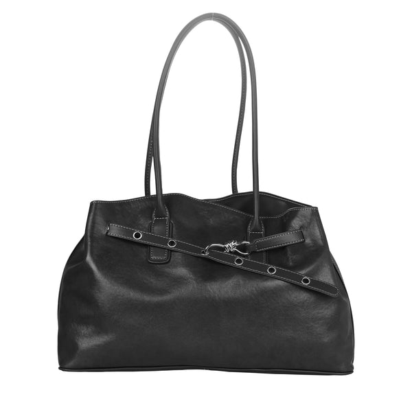 [PD0968] Large tanned top grain cowhide leather 42cm fit laptop timeless fashion for women PD0968