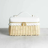 [PD0986] Master Craftsmanship 20cm Rattan & Leather Sling/Handbag for women PD0986