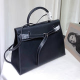 [PD0990] Barenia faubourg leather 35cm kk flat design with long strap classic bag for women PD0990