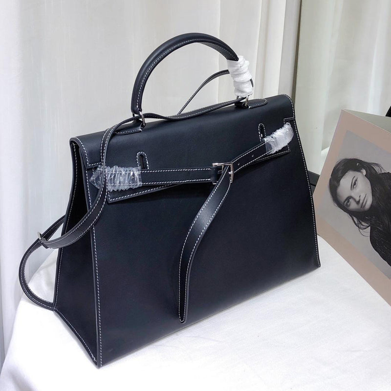 [PD0990] Barenia faubourg leather 35cm kk flat design with long strap classic bag for women PD0990