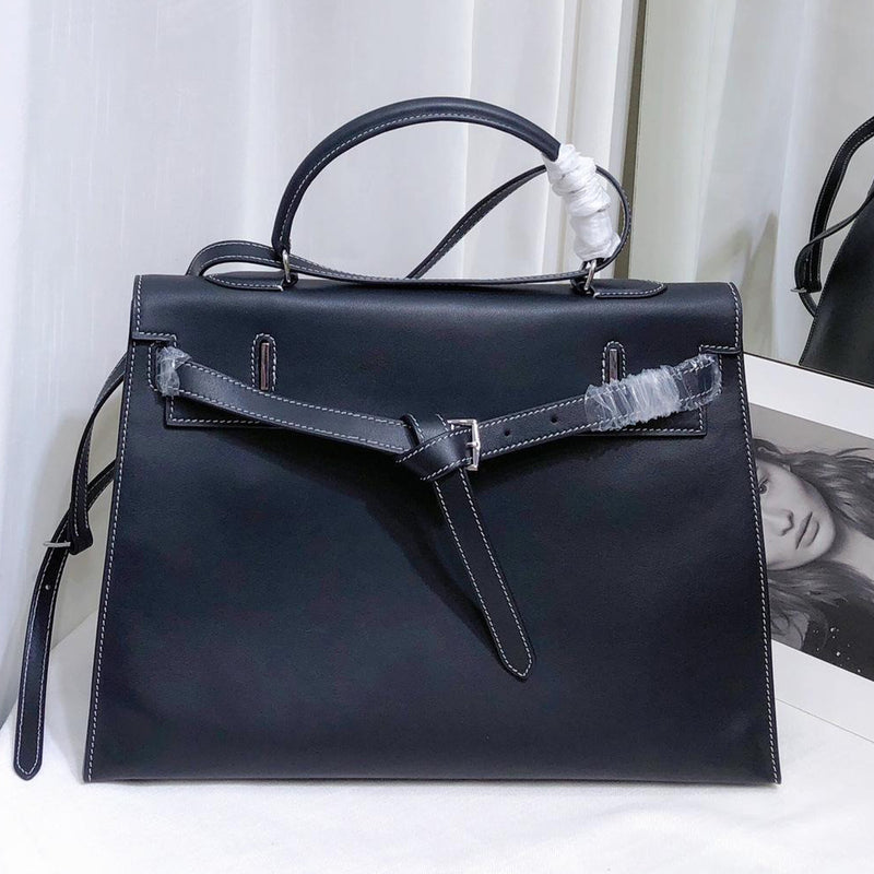 [PD0990] Barenia faubourg leather 35cm kk flat design with long strap classic bag for women PD0990