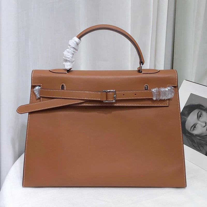 [PD0990] Barenia faubourg leather 35cm kk flat design with long strap classic bag for women PD0990