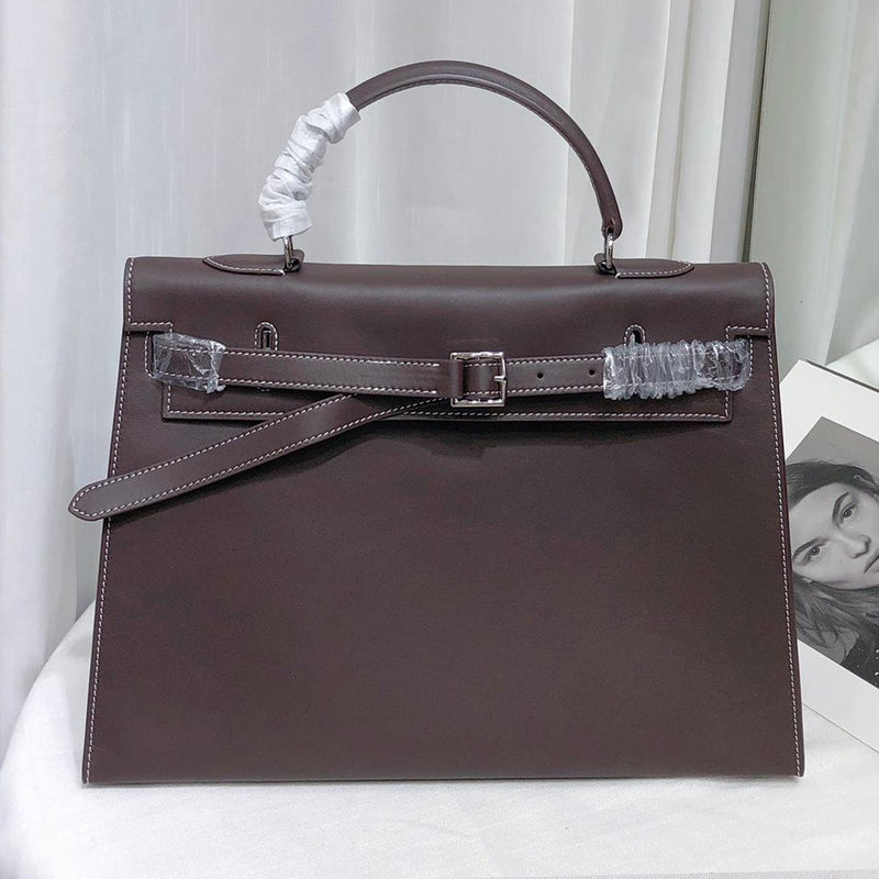 [PD0990] Barenia faubourg leather 35cm kk flat design with long strap classic bag for women PD0990