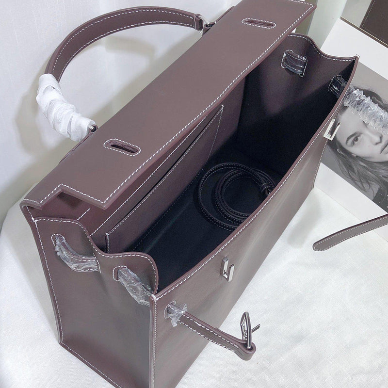 [PD0990] Barenia faubourg leather 35cm kk flat design with long strap classic bag for women PD0990