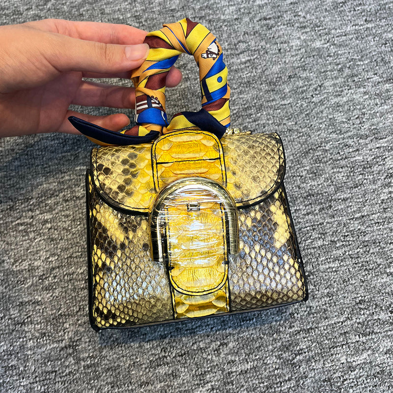 [PD0992] Imported python skin exquisite mini bag with crossbody strap 14cm everyday bag occasion bag PD0992