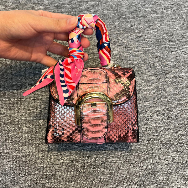 [PD0992] Imported python skin exquisite mini bag with crossbody strap 14cm everyday bag occasion bag PD0992