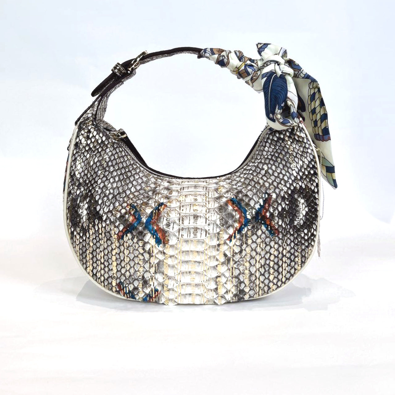 [PD0995] 28cm luxurious Full snakeskin moon bag crossbody bag for party occasion wear for women PD0995