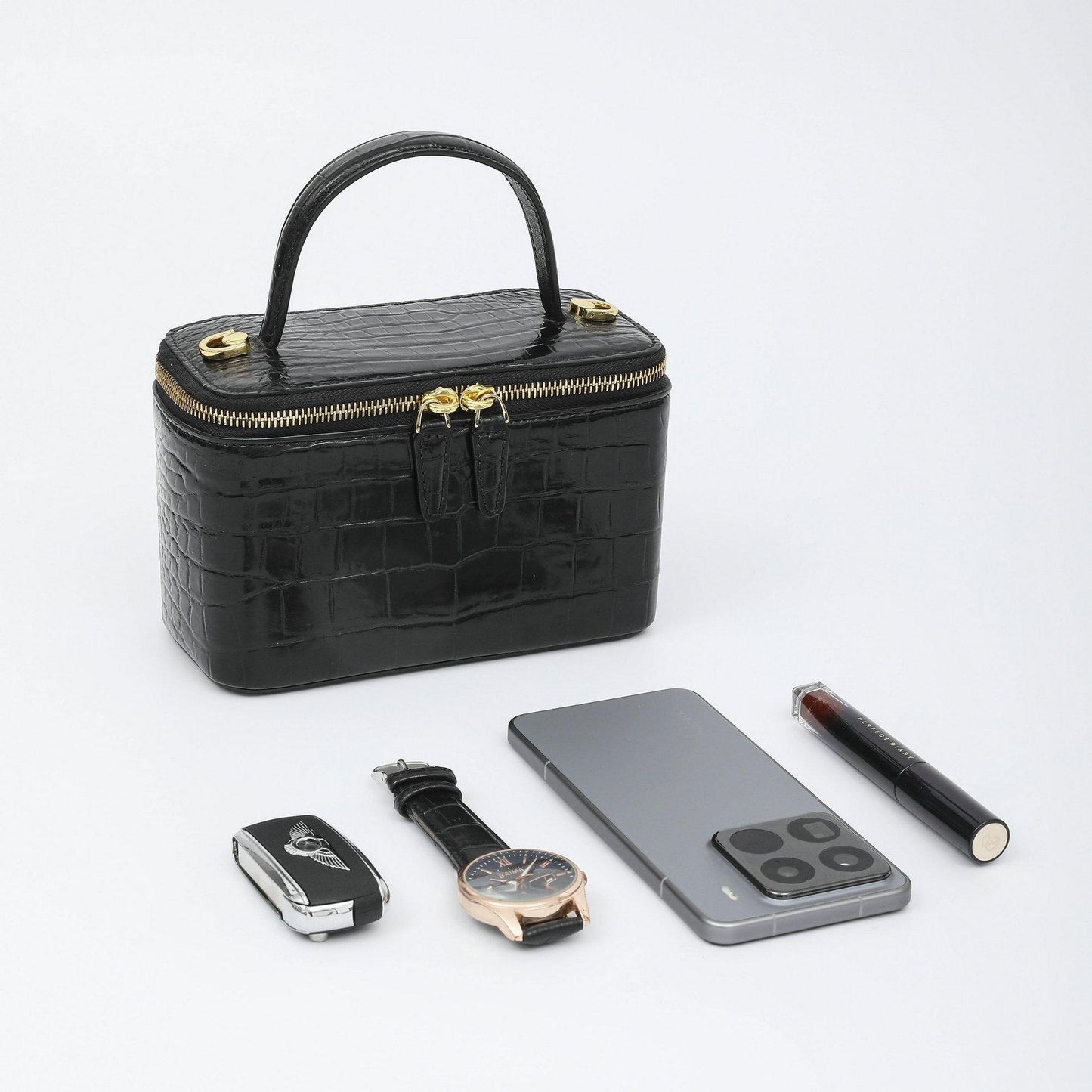 [PD1002] Luxurious genuine crocodile leather vanity bag style 17cm for women PD1002