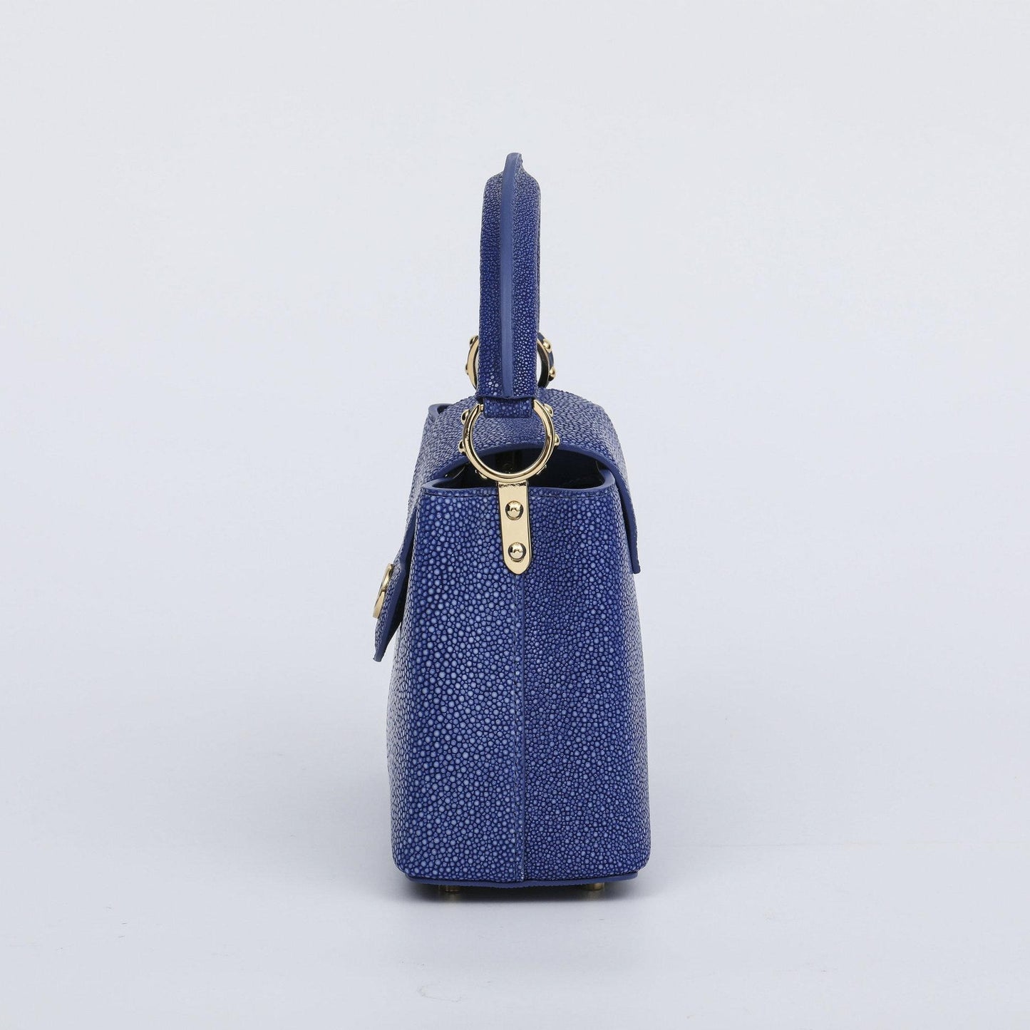 [PD1089] High end genuine stingray leather scratch resistant durable V style long strap sling crossbody handbag gold hardware structured bag PD1089