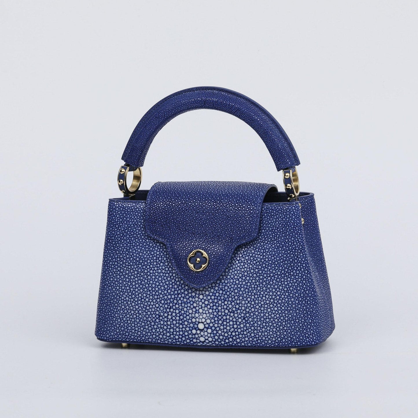 [PD1089] High end genuine stingray leather scratch resistant durable V style long strap sling crossbody handbag gold hardware structured bag PD1089