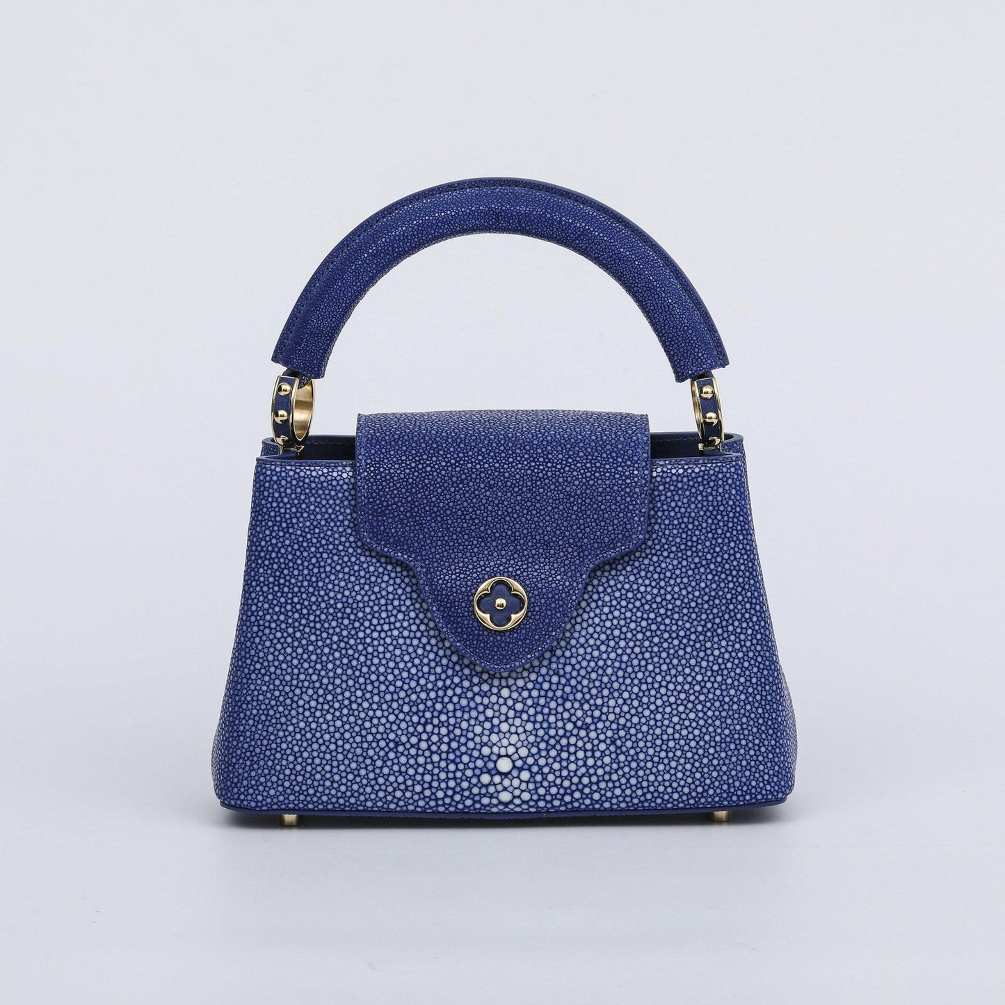 [PD1089] High end genuine stingray leather scratch resistant durable V style long strap sling crossbody handbag gold hardware structured bag PD1089