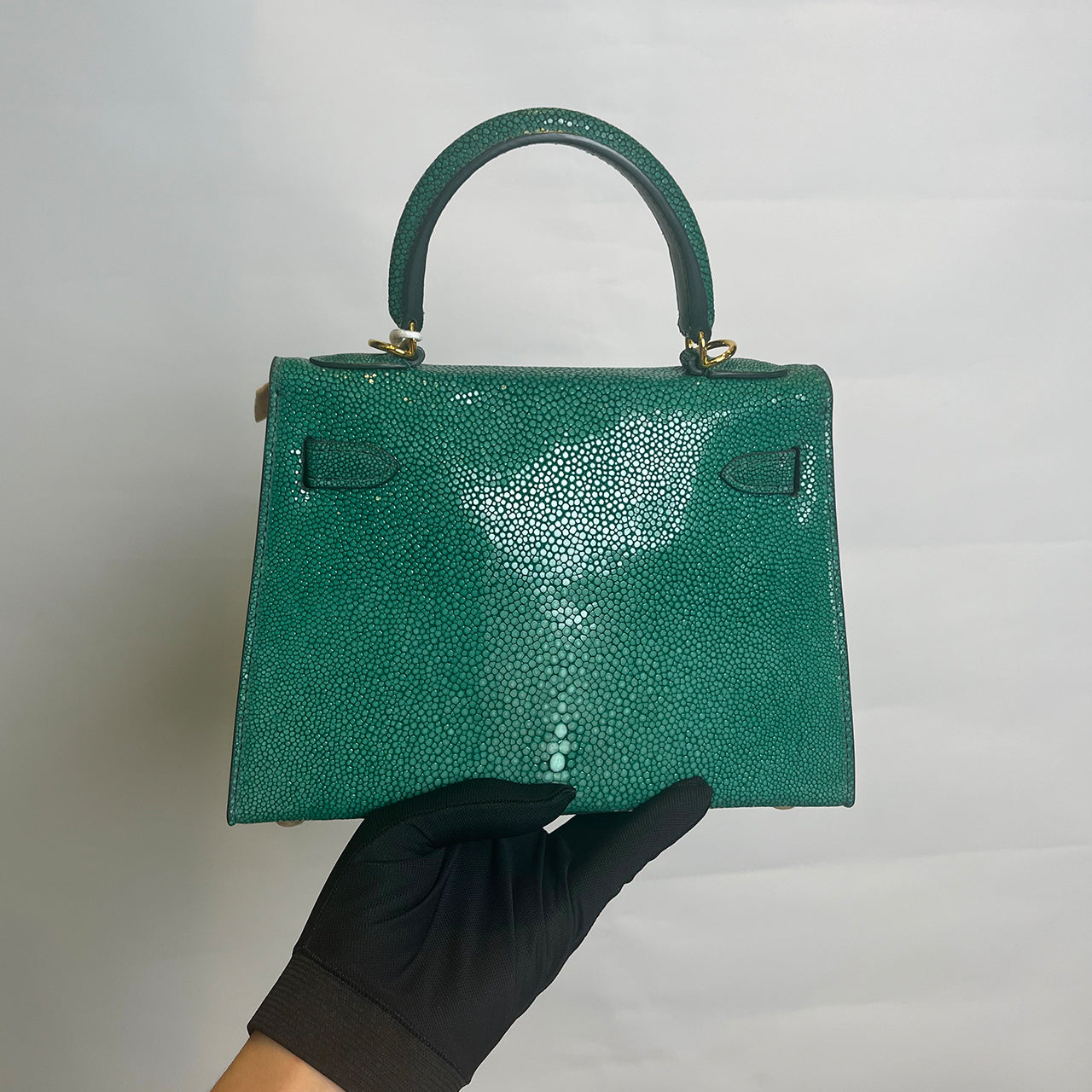 [PD1001] High end limited edition stingray leather handmade stitches kk style crossbody hand bag gift out PD1001