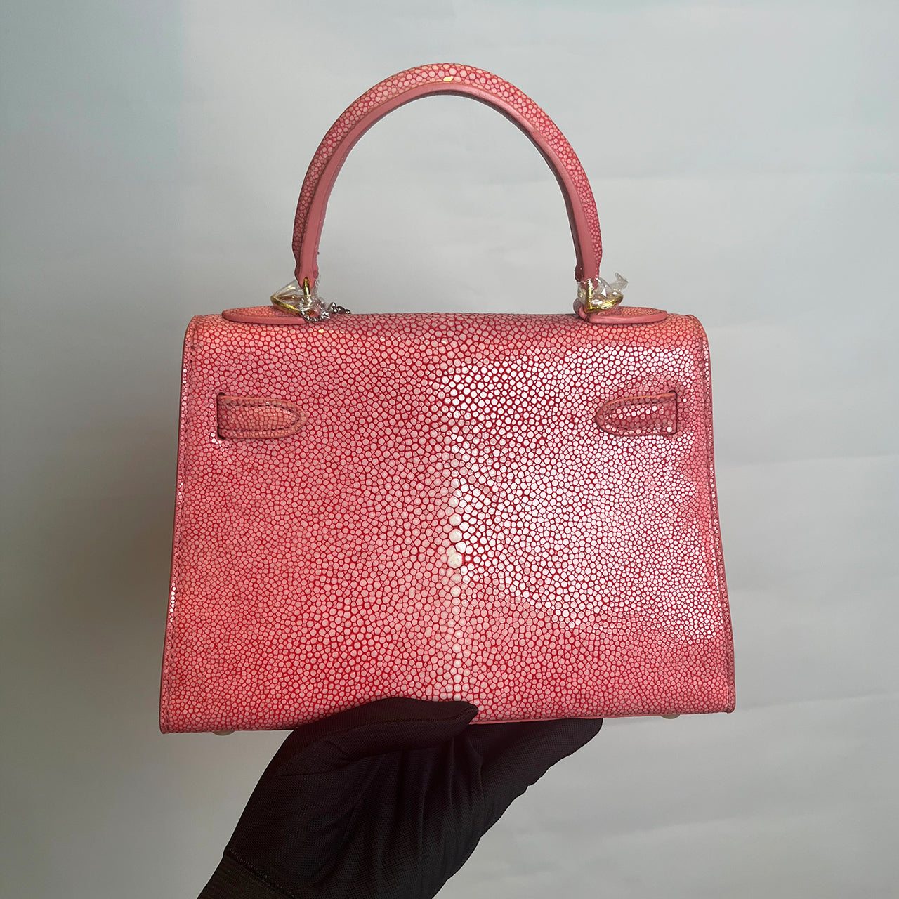 [PD1001] High end limited edition stingray leather handmade stitches kk style crossbody hand bag gift out PD1001