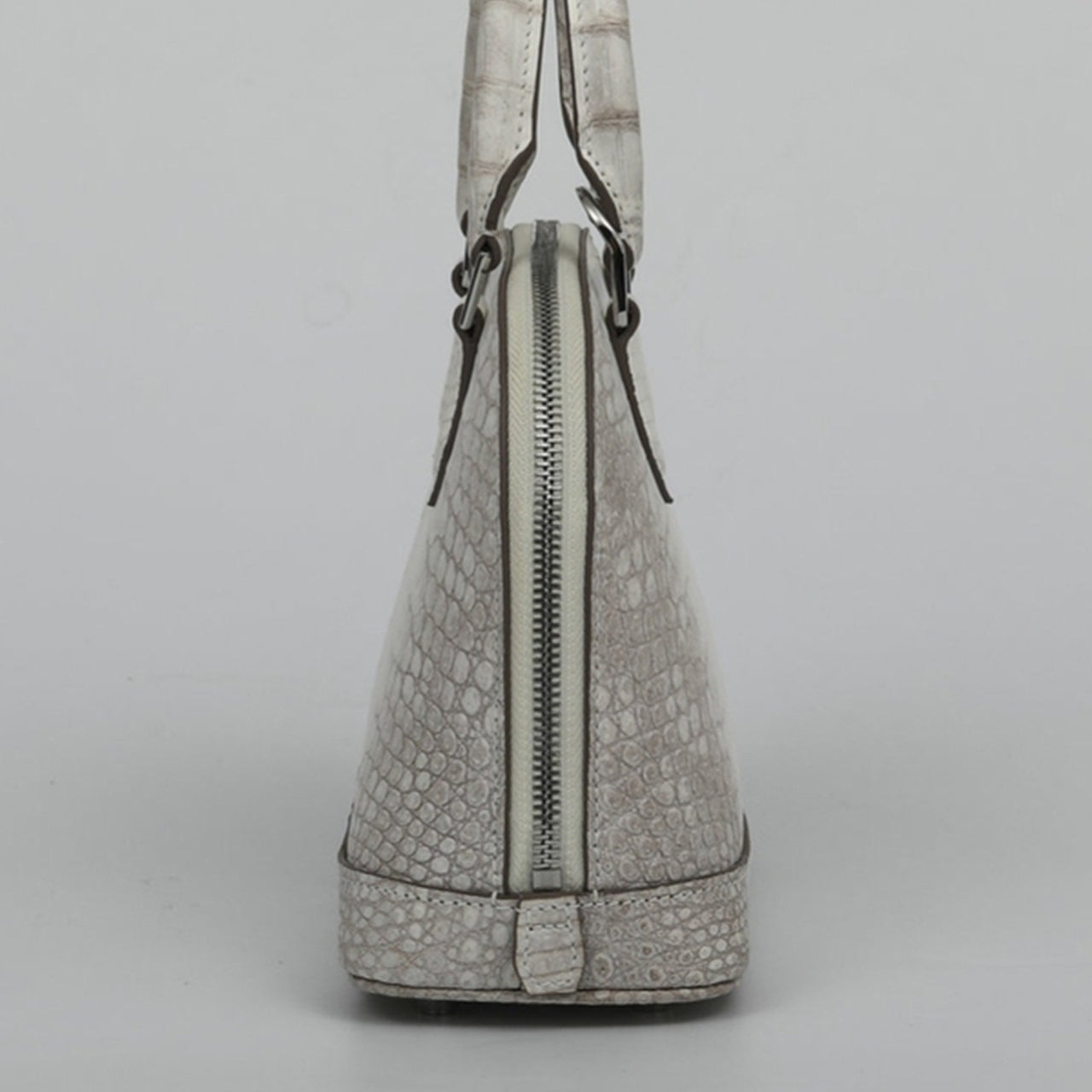 [PD1029] Luxury grade Himalaya white real crocodile leather Handmade stitches Seashell full leather medium Alma crossbody handbag PD1029