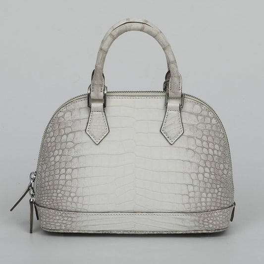 [PD1029] Luxury grade Himalaya white real crocodile leather Handmade stitches Seashell full leather medium Alma crossbody handbag PD1029