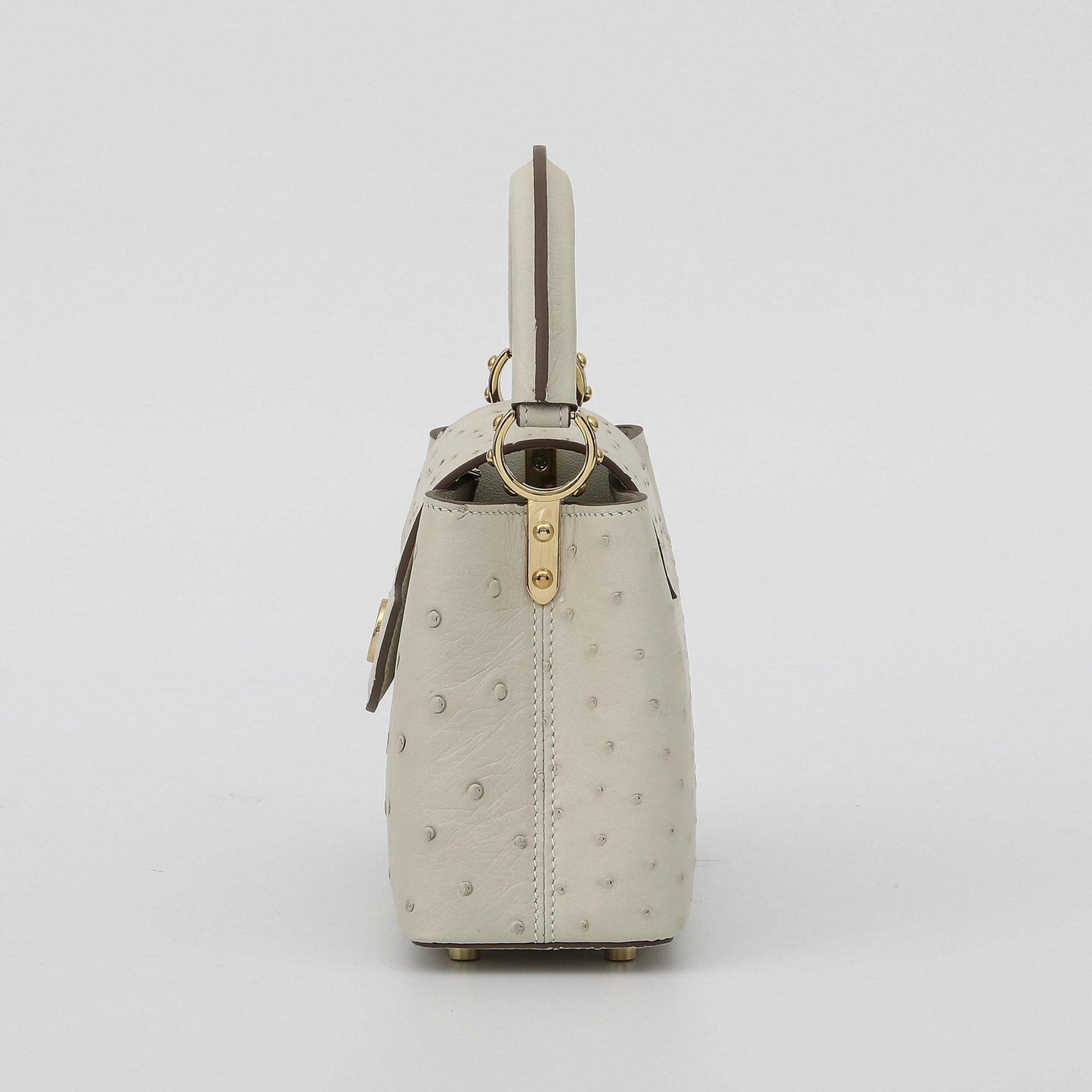 [PD1036] Size 21cm handmade genuine Orstrich full leather small V style handbag crossbody sling bag PD1036