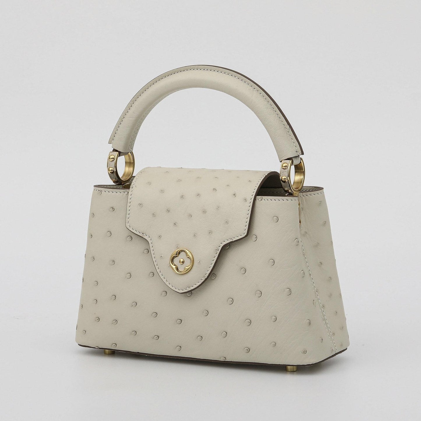 [PD1036] Size 21cm handmade genuine Orstrich full leather small V style handbag crossbody sling bag PD1036