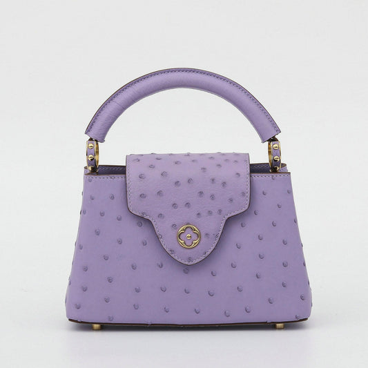 [PD1036] Size 21cm handmade genuine Orstrich full leather small V style handbag crossbody sling bag PD1036